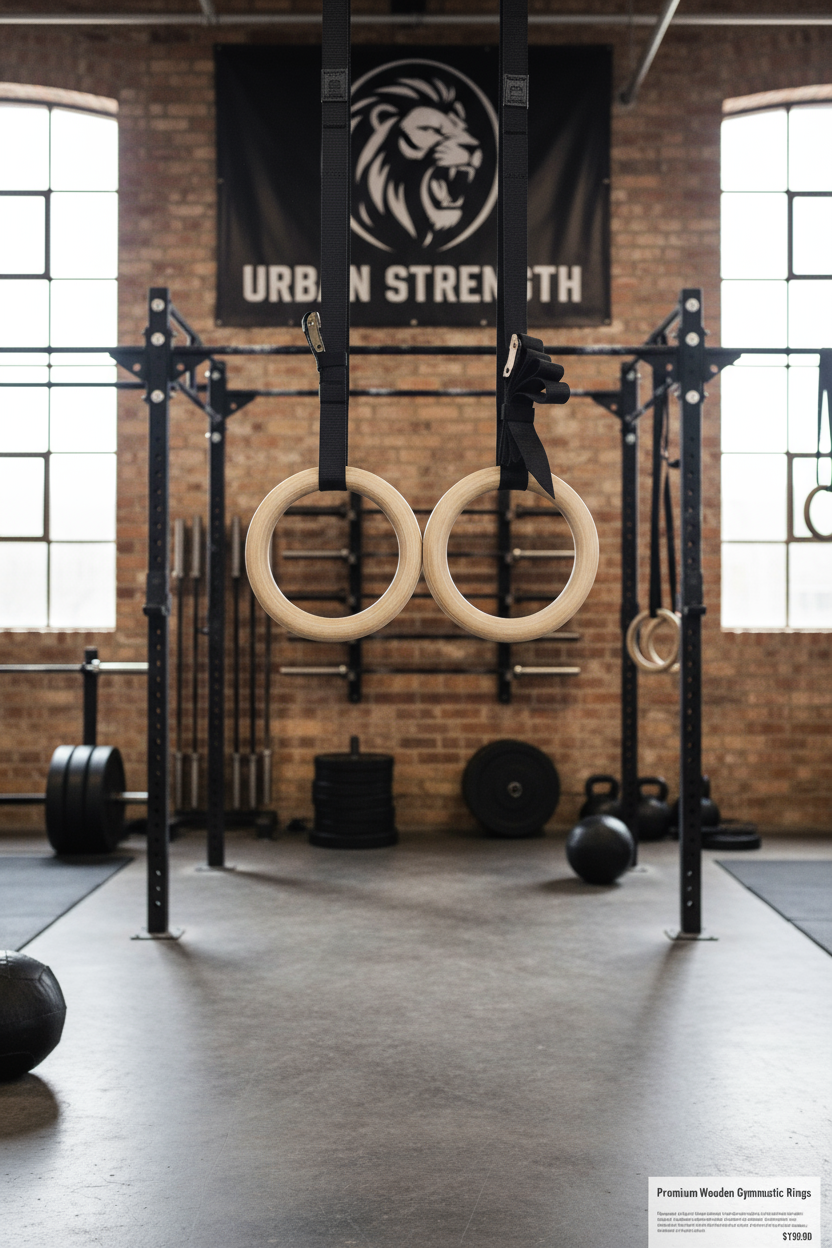 Gymnastik-Ringe aus Holz (Paar) – Bild 2